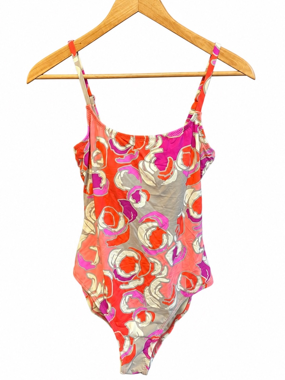 Garnet Hill Floral One Piece Swimsuit 4 NWOT Bathing Suit Abstract